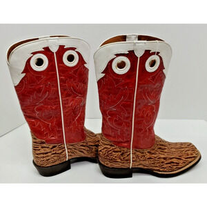 Ariat Bushrider red brown and white cowboy boots6Y/ 7 women 10010257